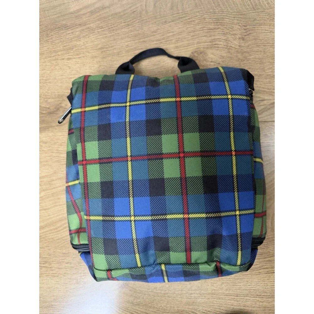 LL BEAN Hanging Travel Toiletry Bag Personal Organizer Plaid Multi-Color Bag